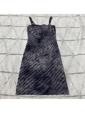 C Graffitti Vintage Multicolored Body-con Dress Beaded Straps Small Y2k